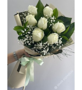 7 ADET BEYAZ GÜL BUKETİ